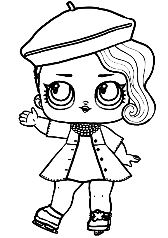 Coloring page Doll on skates Print